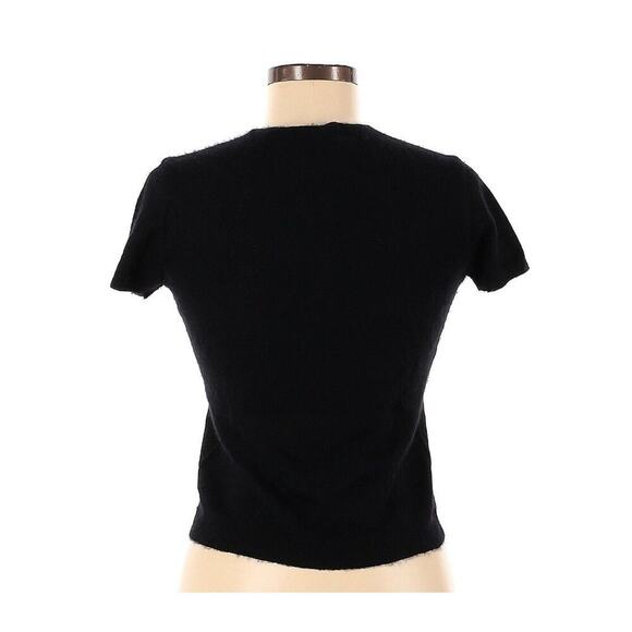 Ralph Lauren Collection Women’s 100% Cashmere Short Sleeve Sweater Top Black M - Picture 2 of 7